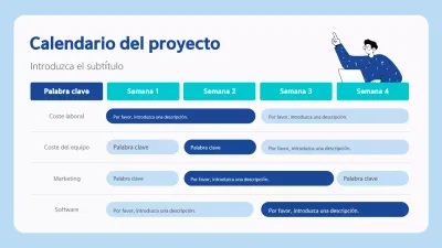 calendario del proyecto blue modern