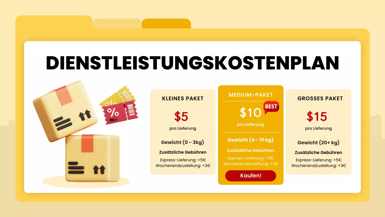 gelbe moderne Lieferankündigung