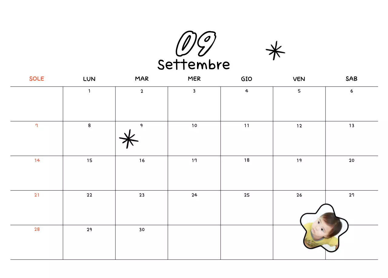 Calendario fotografico di Capodanno