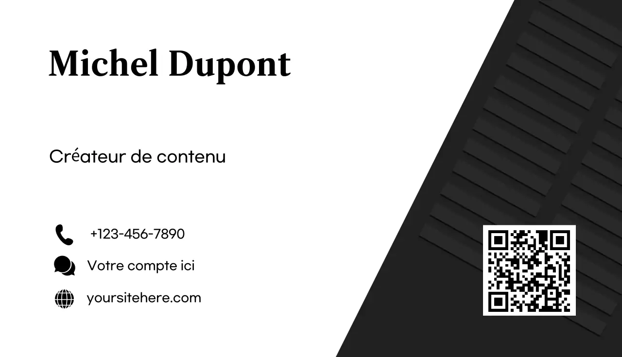 Carte de visite moderne noire