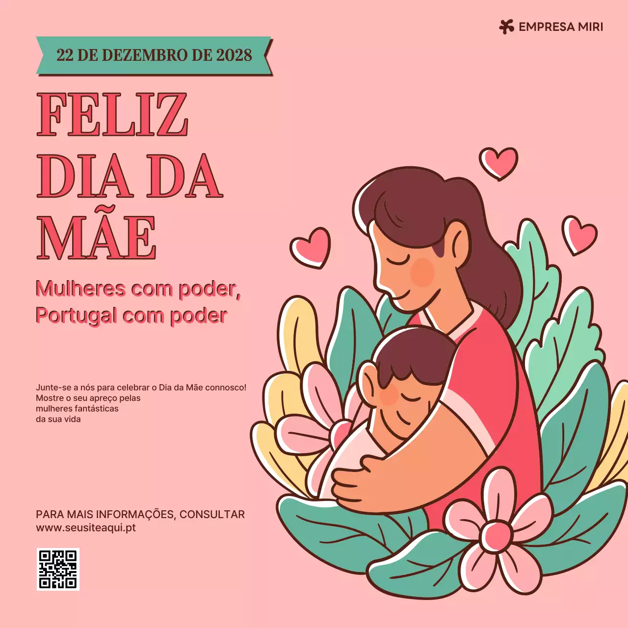 anúncio vintage cor-de-rosa para o Dia da Mãe