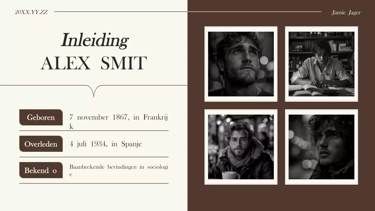 Zwart Modern Biografie Presentatie