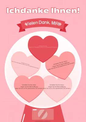 Eine bezaubernde rosa Dankeskarte