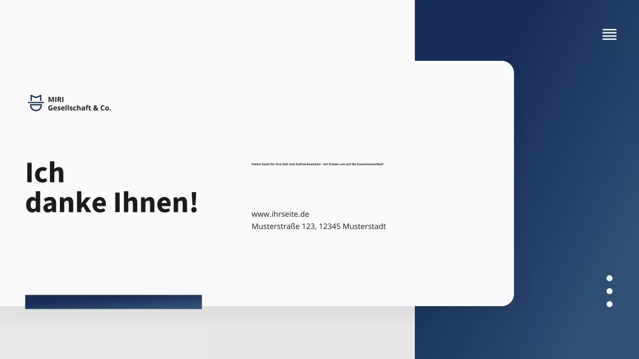 Navy Business Projektvorlage Präsentation