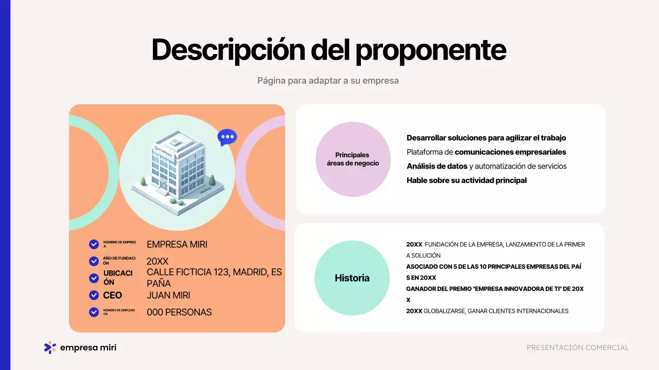 Promover una propuesta empresarial moderna de color beige