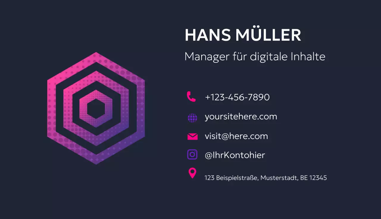 lila geometrische Visitenkarte