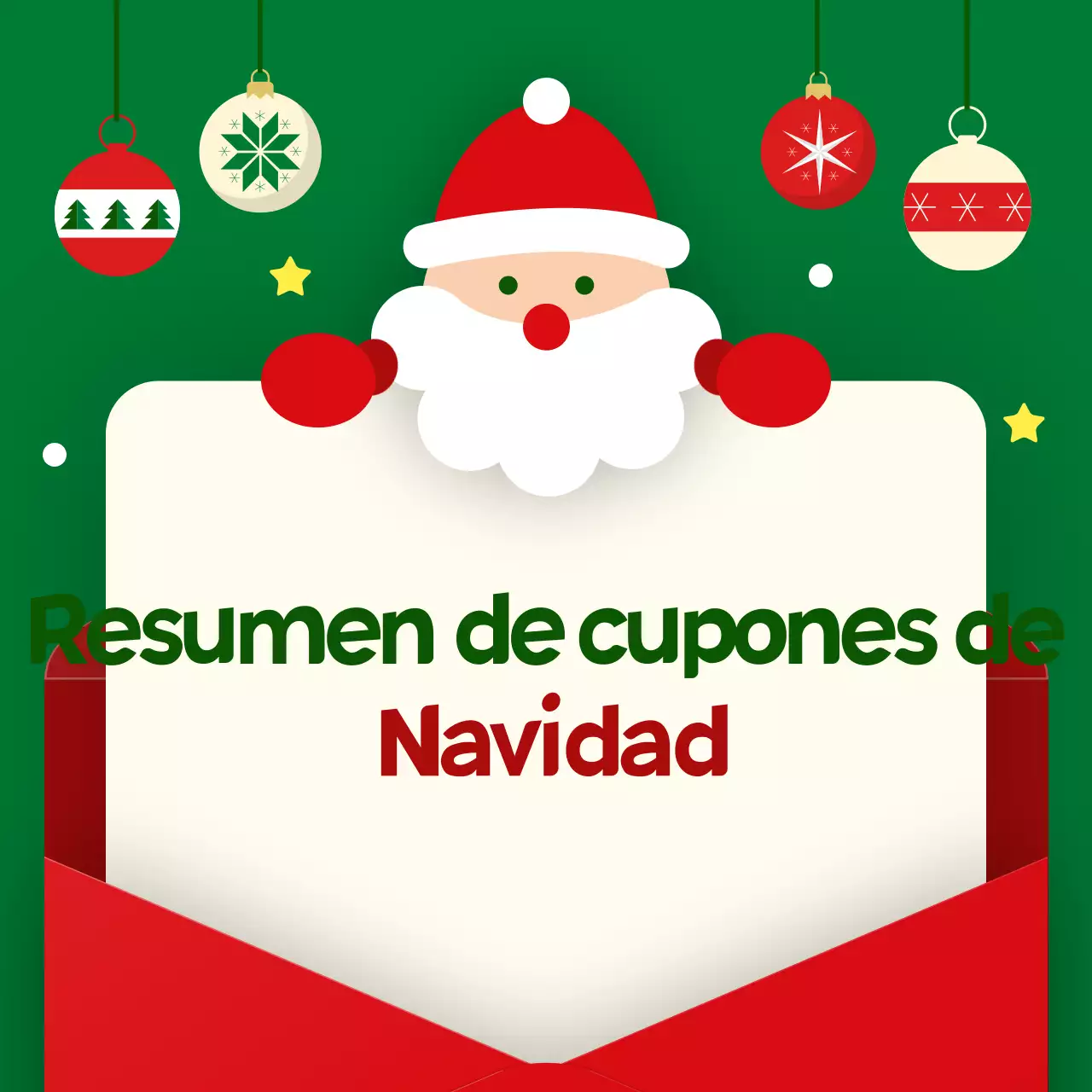 Cupón de Navidad Green Simple