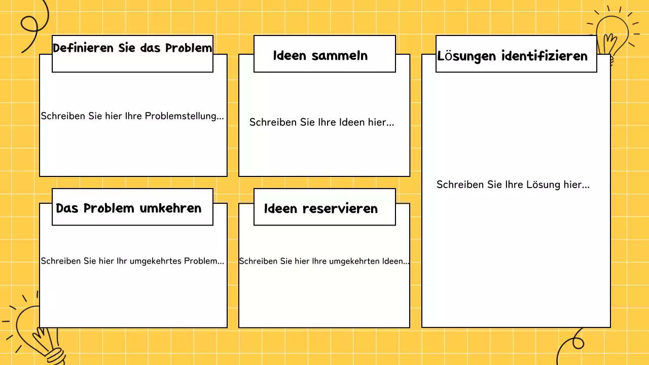 Gelbes Brainstorming Infografik Präsentation