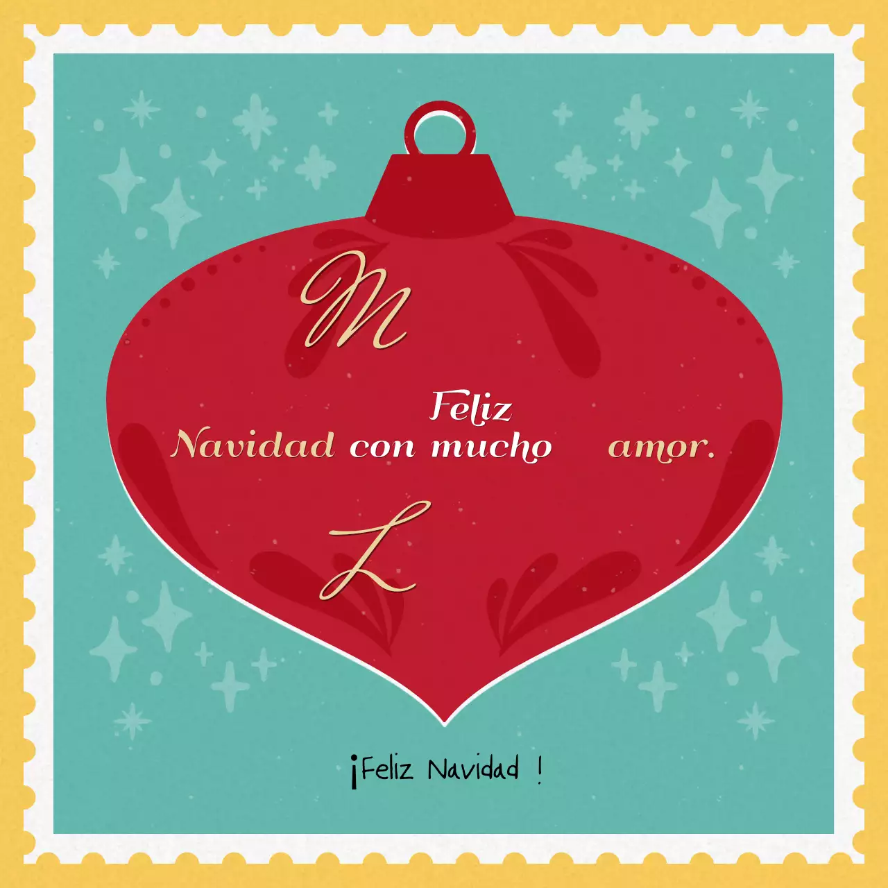 Postal navideña vintage roja