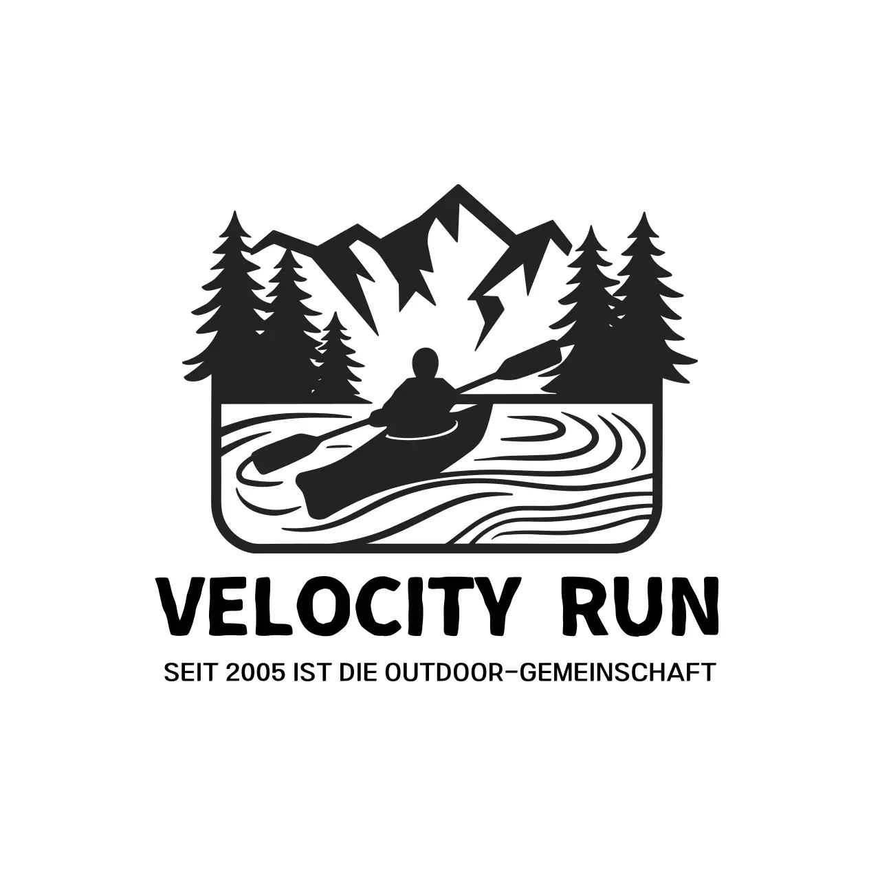 schwarzes minimalistisches Outdoor-Logo