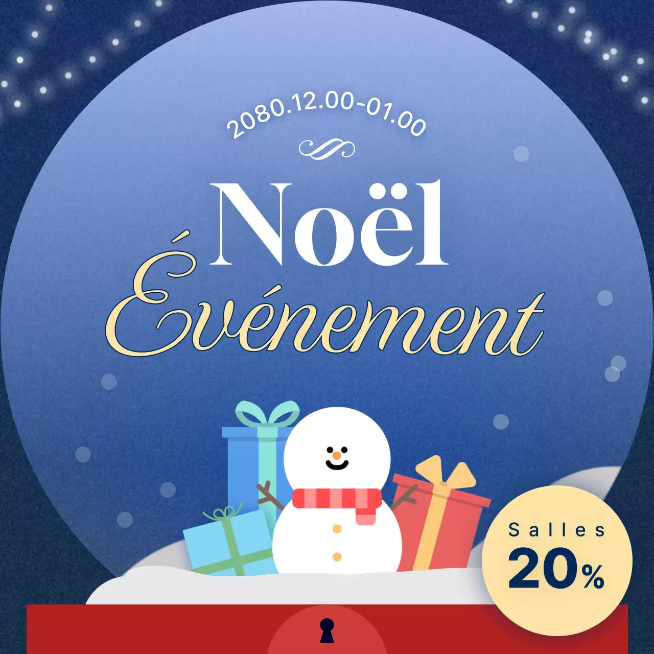 Événement de Noël moderne bleu