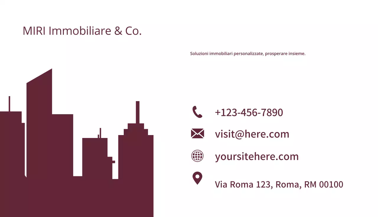 Biglietto da visita immobiliare minimalista marrone