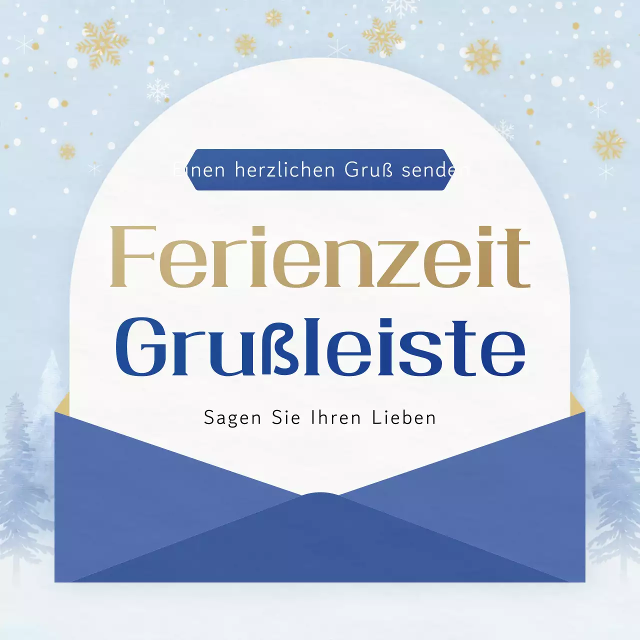 Blaue einfache Urlaubsgrüße