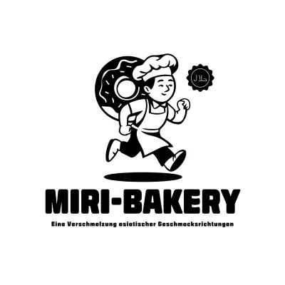 schwarzer Cartoon Bäckerei-Logo