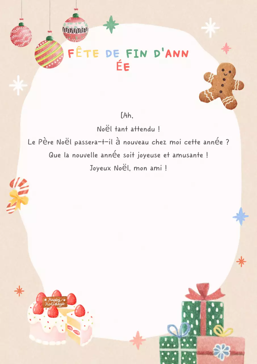 Invitation de Noël beige et cosy