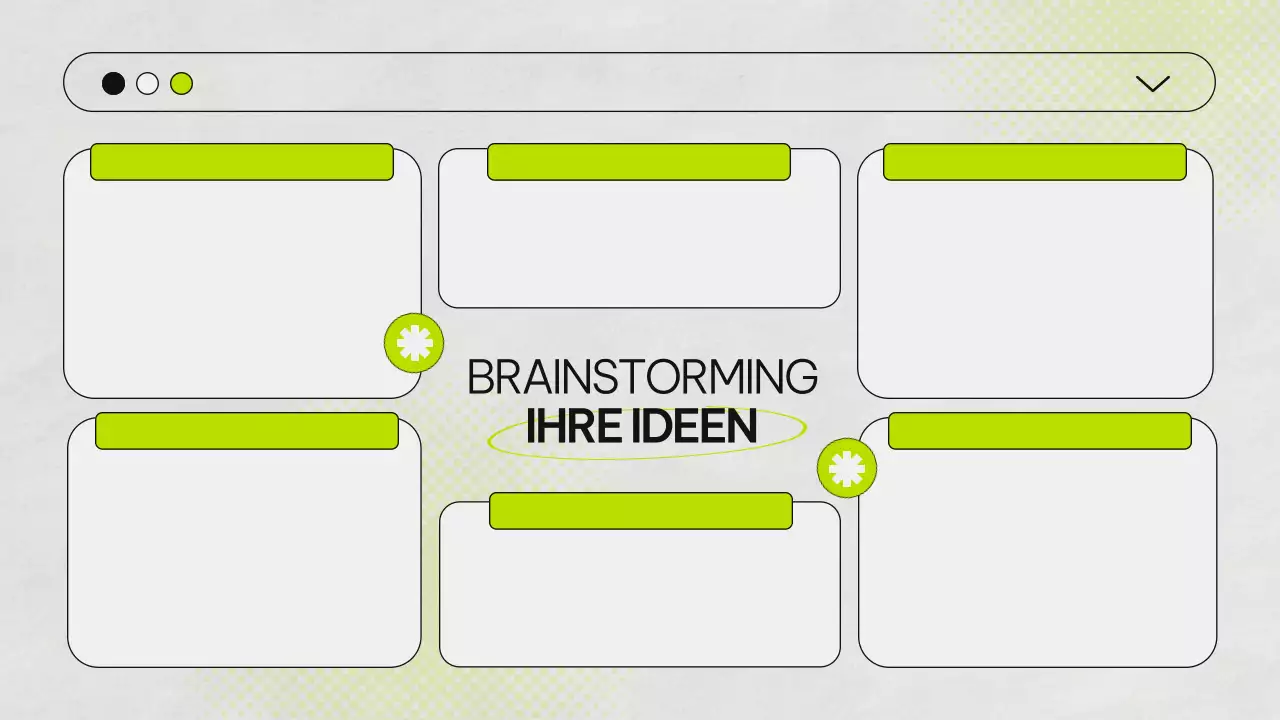 Grünes und graues Brainstorming Infografik Präsentation