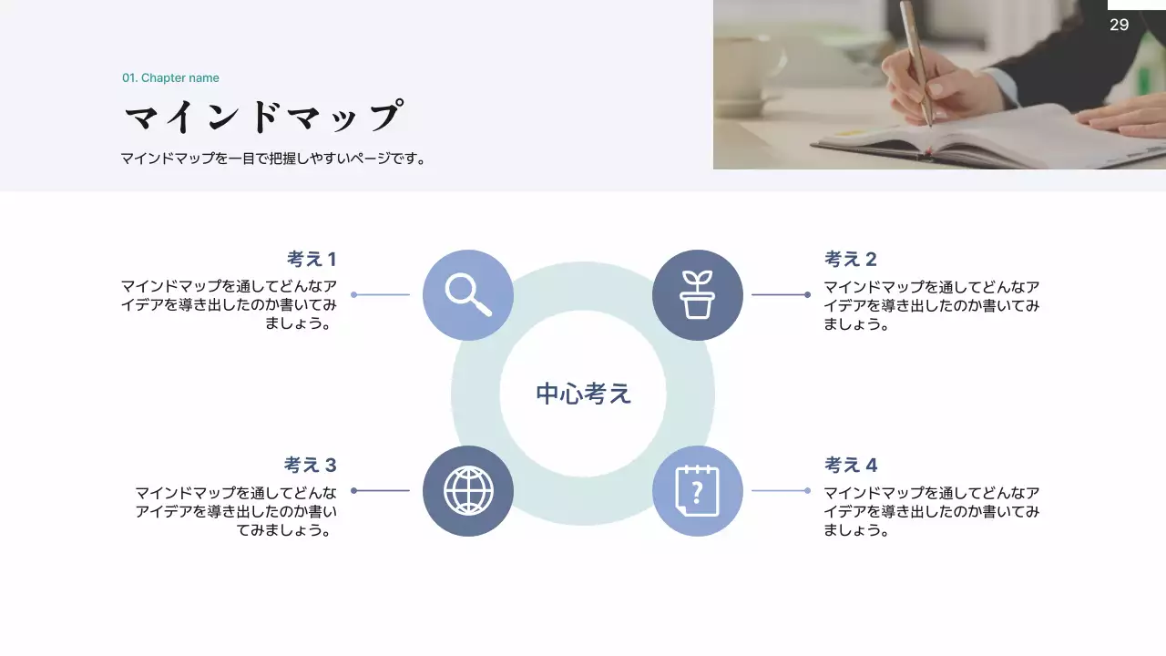 青 シンプル プラン プレゼンテーション