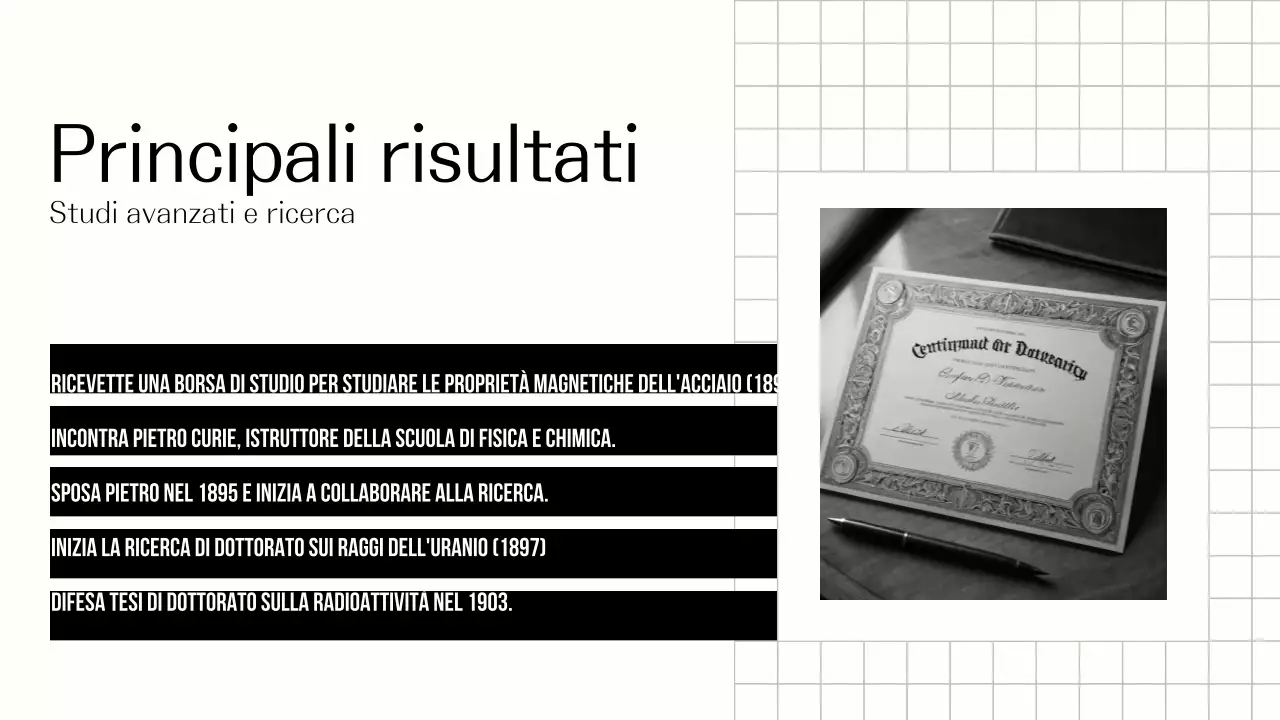 Esplorare la vita di Marie Curie Presentazione semplice nero-beige