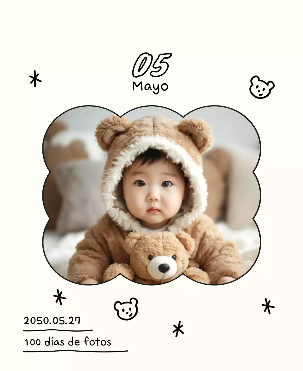 Adorable calendario de Año Nuevo