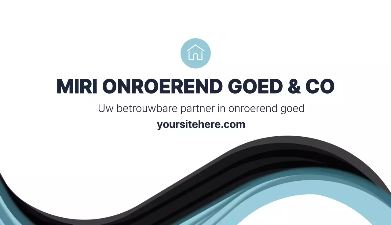 blauw modern onroerend goed visitekaartje