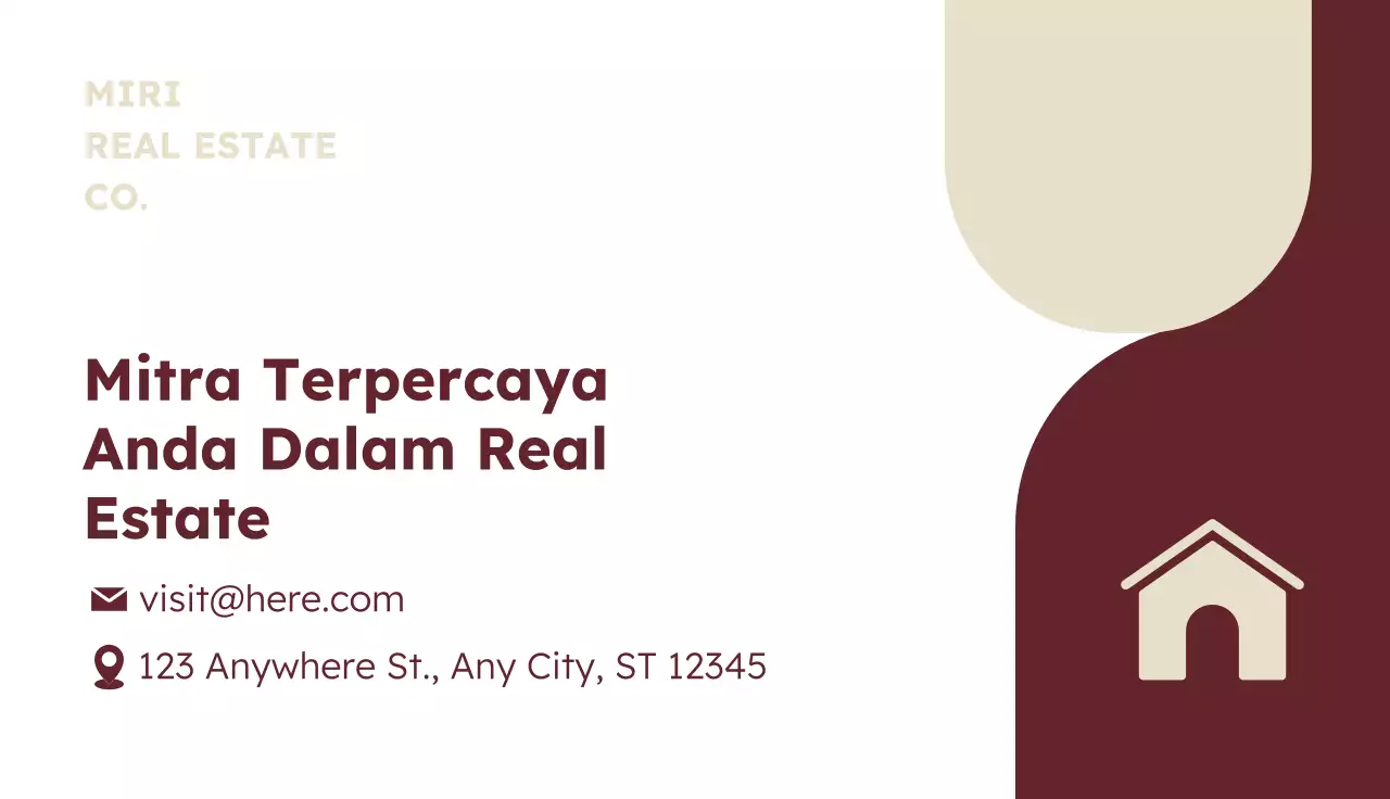 Maroon Professional Real Estate Business Card