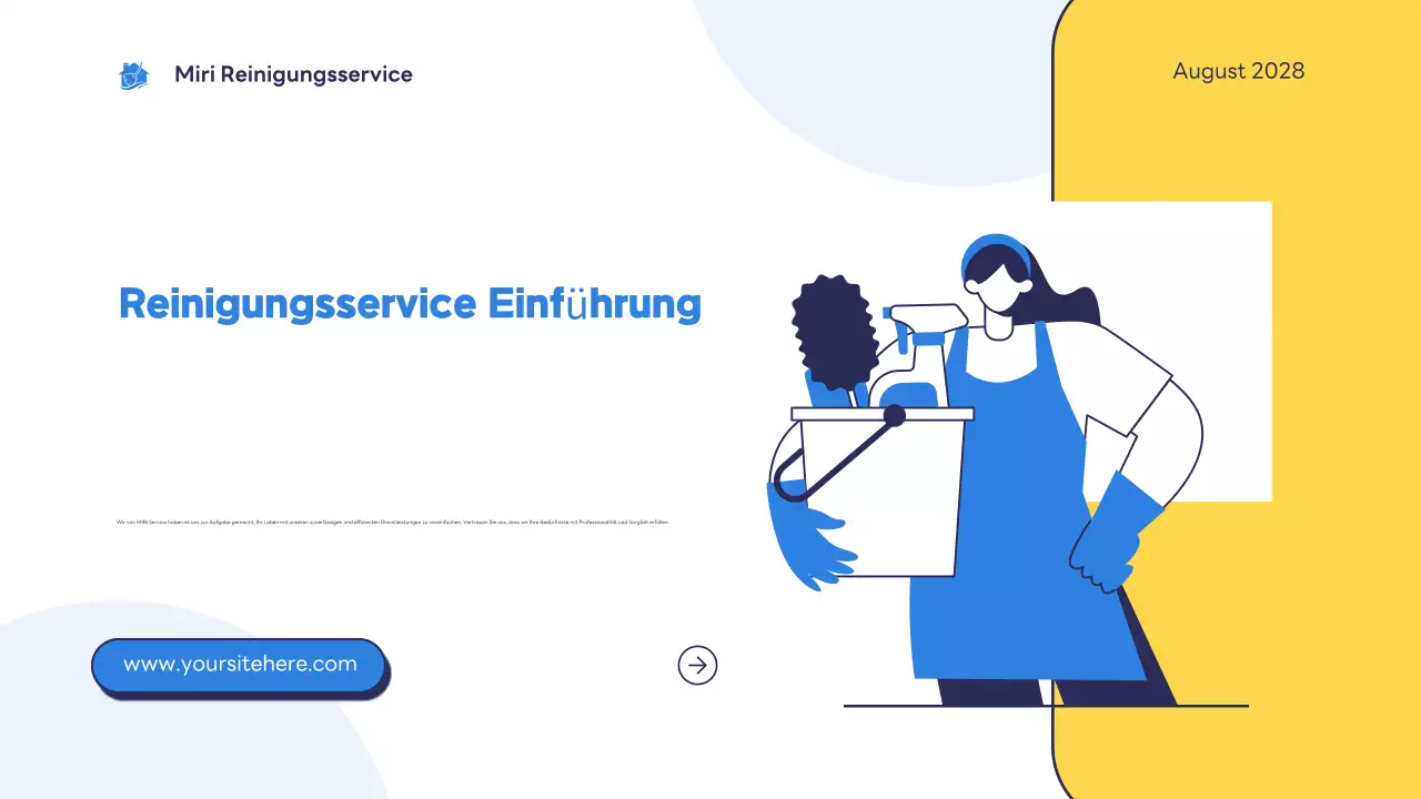 blue modern Reinigungsservice Einführung