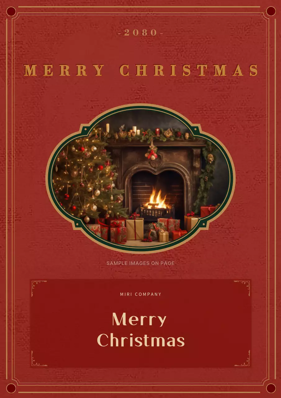 Poster thiệp Giáng sinh cổ điển màu đỏ