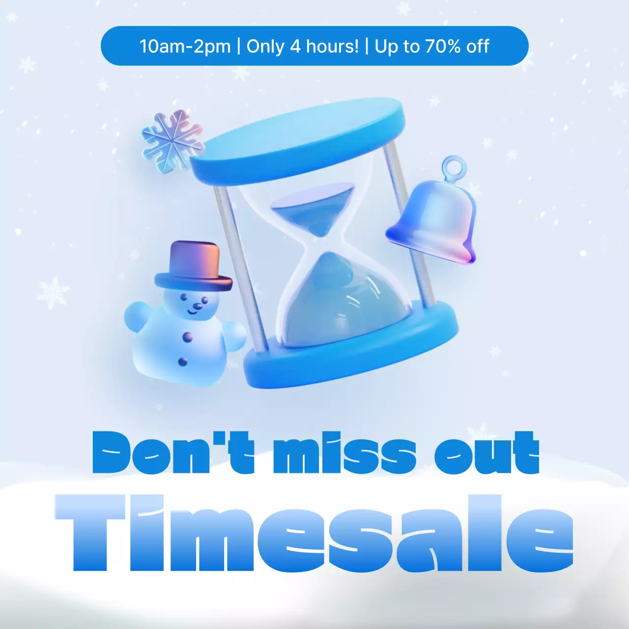 Promosi Penjualan Trendi Biru Posting Media Sosial