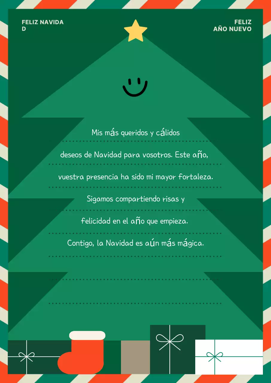 tarjeta de felicitación festiva verde