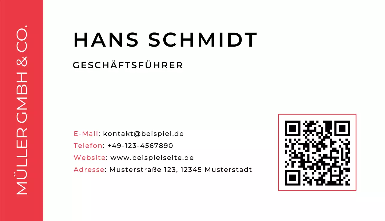 rote moderne Visitenkarte