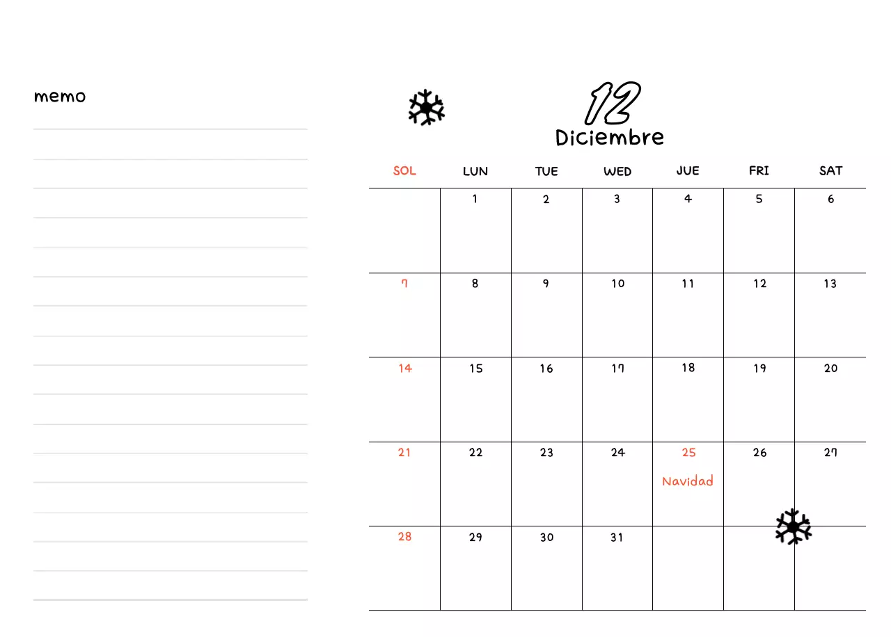 Agenda de Año Nuevo blanca y bonita