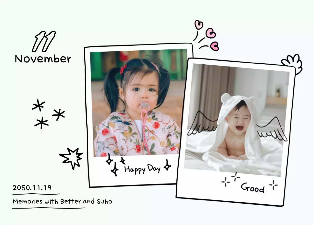 Kalender foto Tahun Baru yang lucu