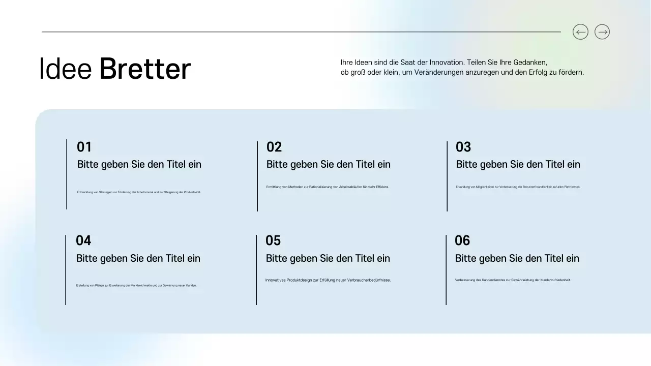 blue and green clean digital brainstorming guide