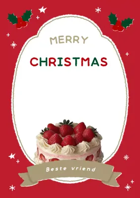 Vintage kerstbriefpapier in rood en goud