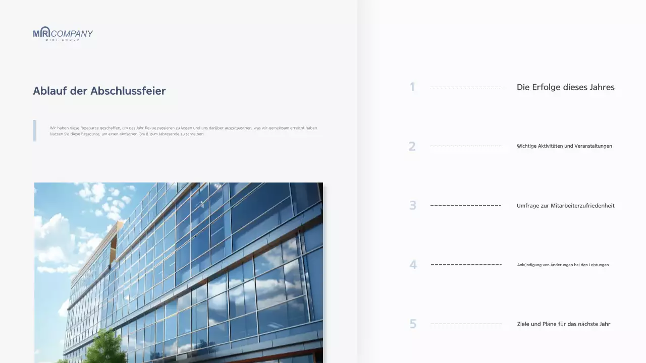 Weißes modernes Unternehmen Jahresendbericht