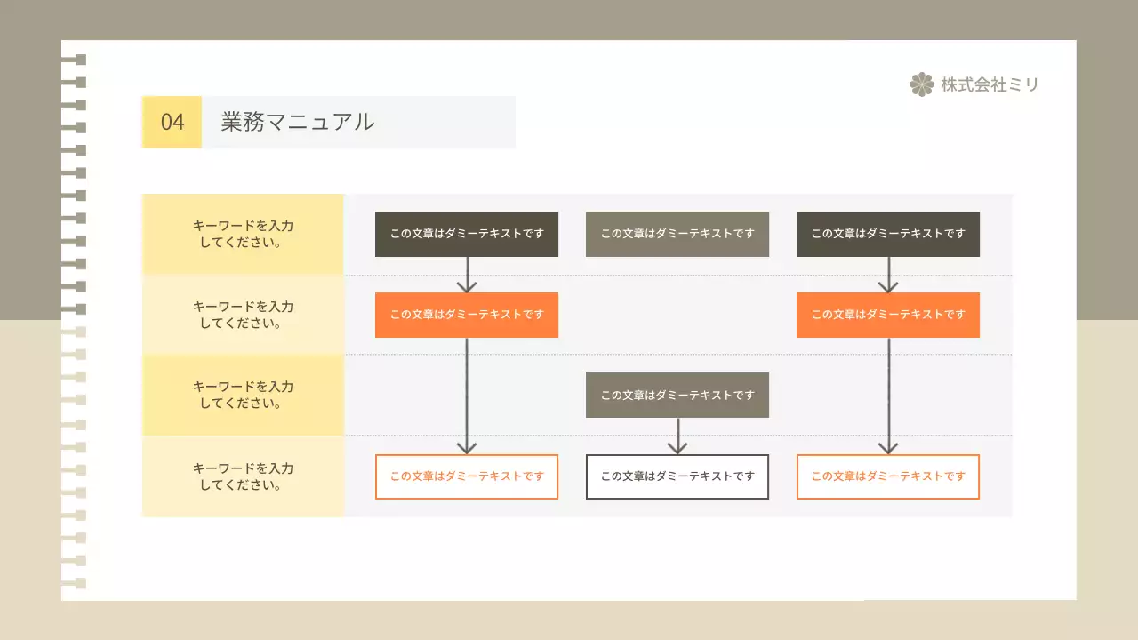 ベージュ シンプル マニュアル プレゼンテーション