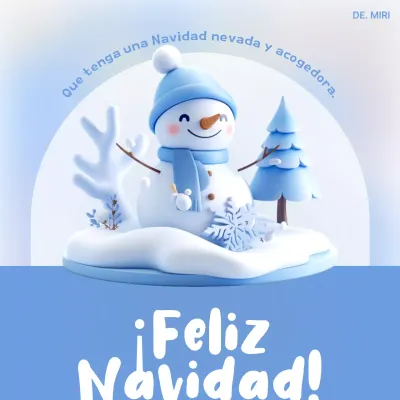 Bonita tarjeta de Navidad en azul claro