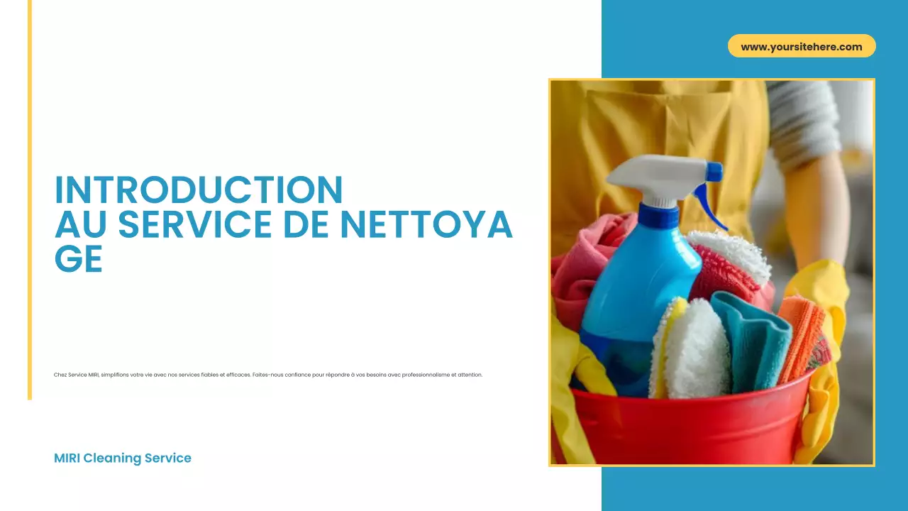 blue yellow modern cleaning service promotion