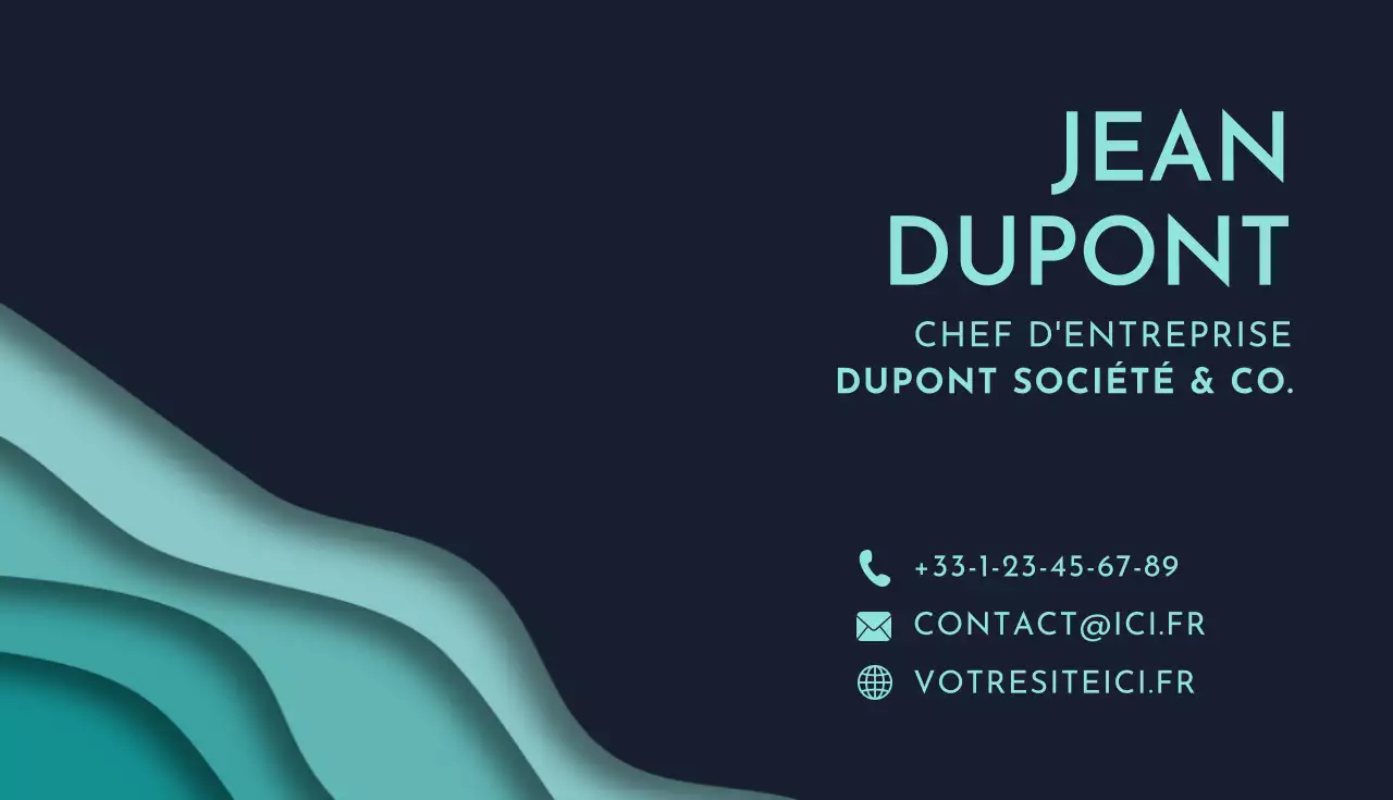 carte de visite moderne sarcelle