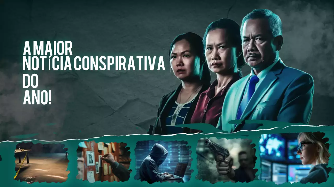 anúncio de conspiração dramática em azul-petróleo