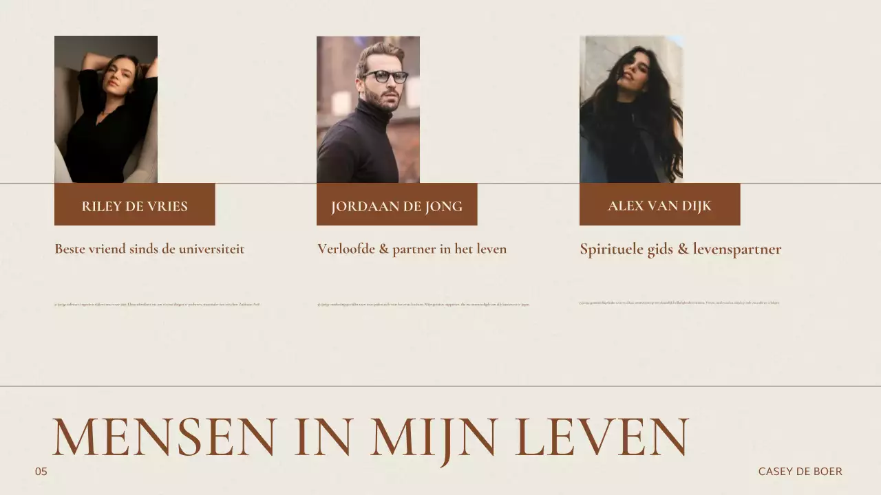 Beige Elegante Over Mij Presentatie