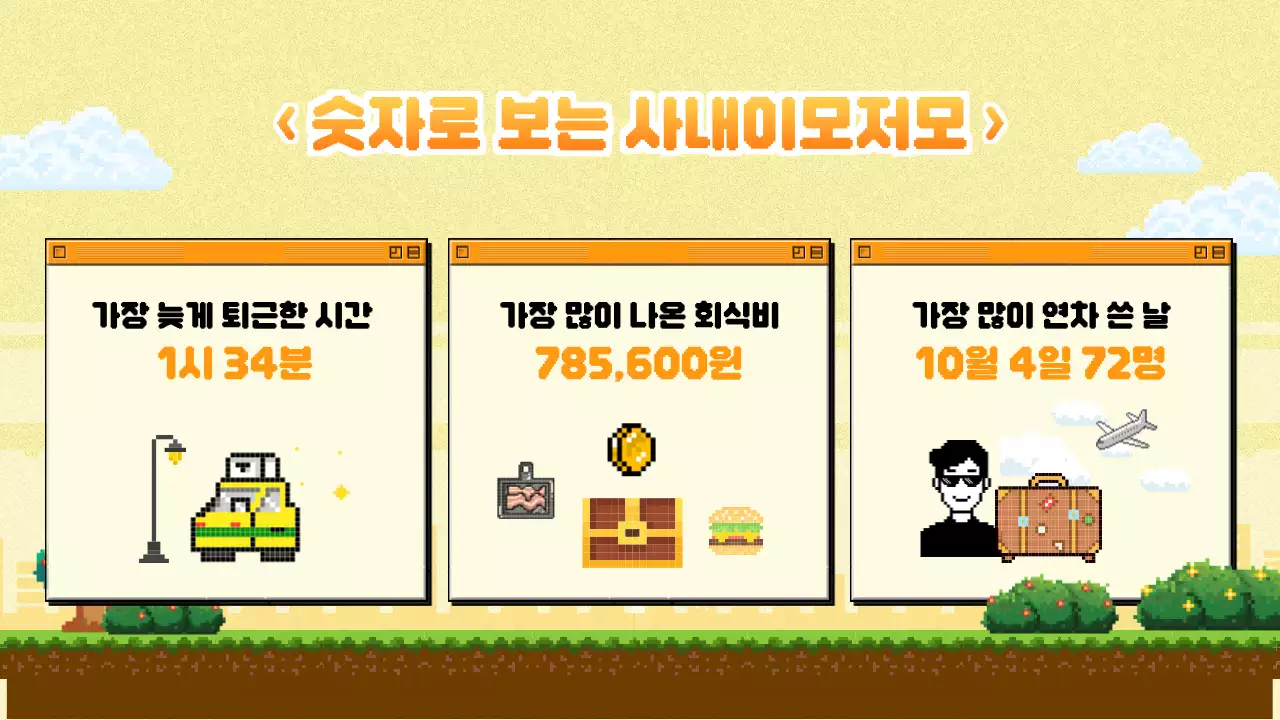 하늘색 레트로 연말 행사