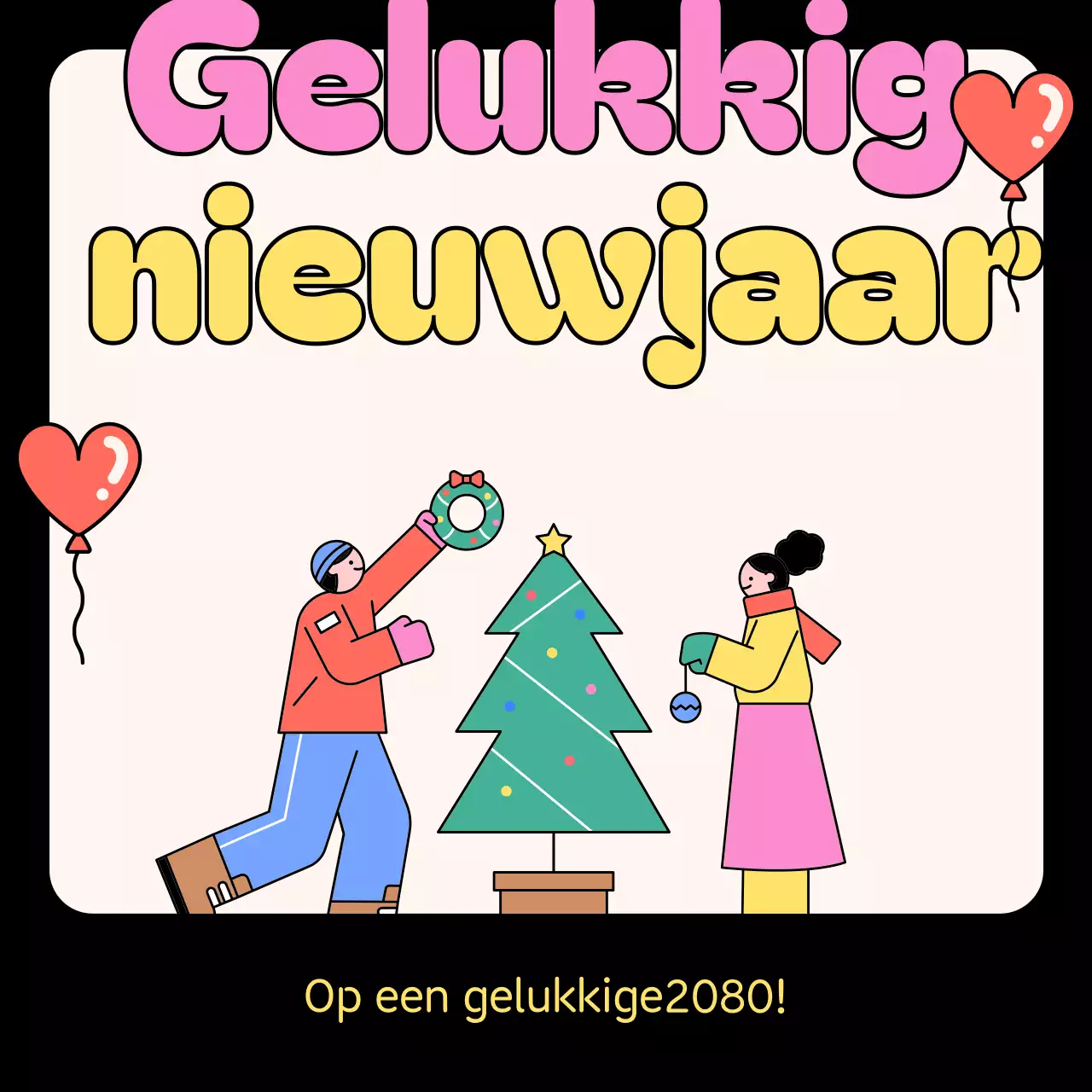 Roze gezellige nieuwjaarsfestiviteiten