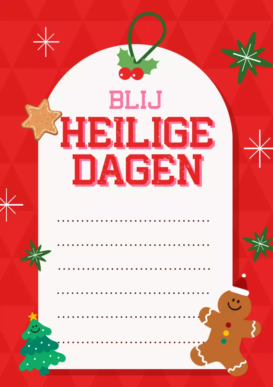 Schattig kerstbriefpapier in rood en groen