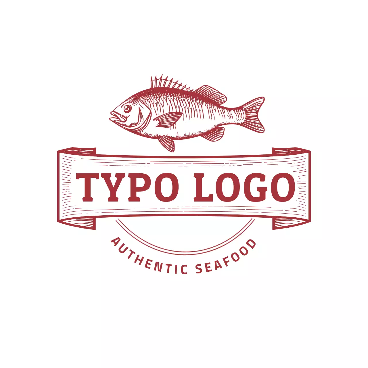 Red Traditional Seafood Logo
