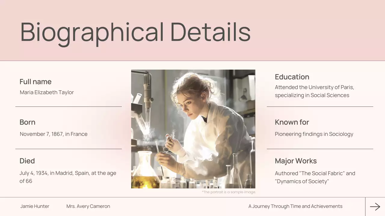 Pink Simple Biography Presentation