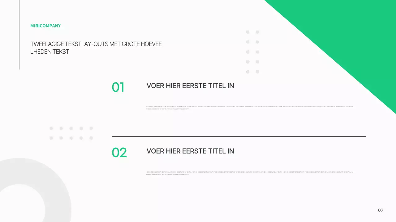 Een eenvoudig bedrijfsplan in wit en groen