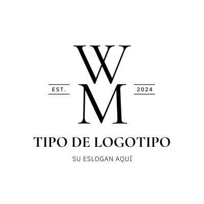 negro minimalista Letter WM Logo