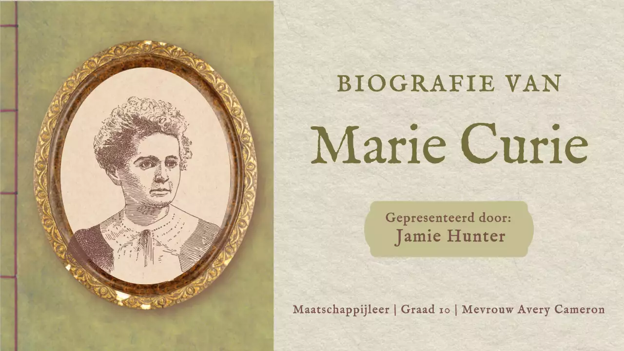 Klassieke Marie Curie Geschiedenis Presentatie