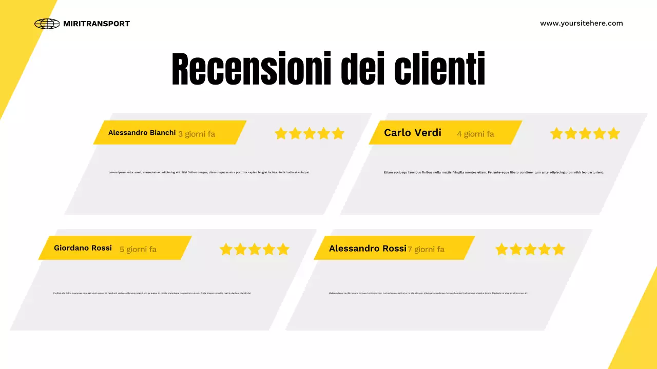 presentazione del trasporto moderno giallo